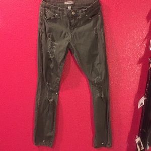 BRAND NEW RIPPED ARMY GREEN JEANS